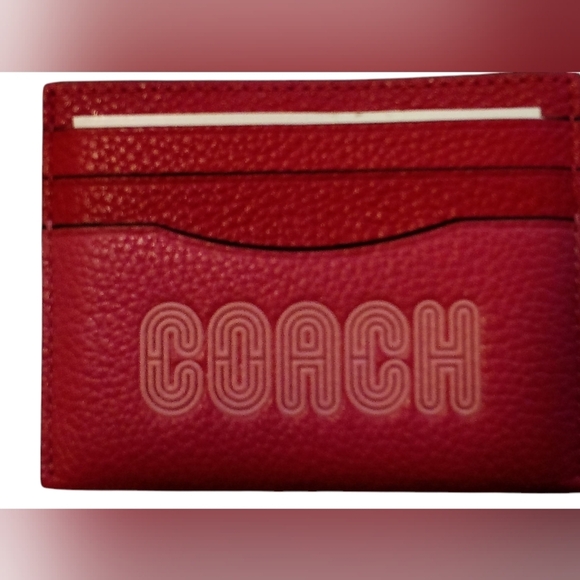 Coach- NWT  Pink Pebbled Leather Credit Card/ID Case - Picture 1 of 3